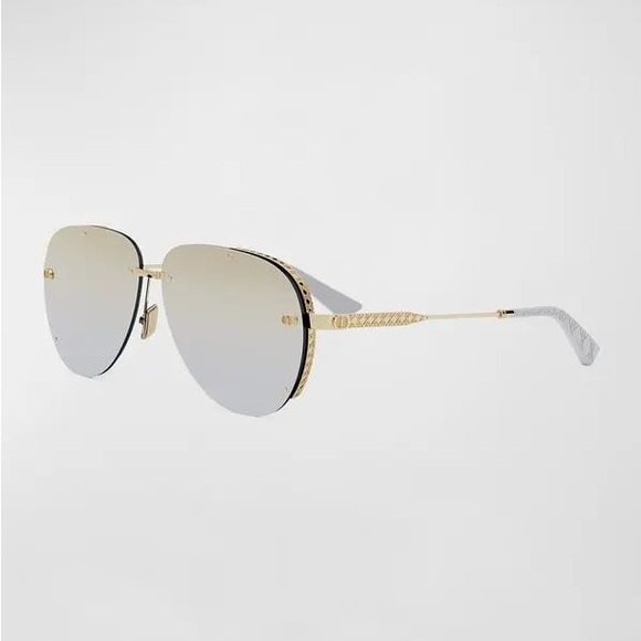 Dior Mirred Metal Round Aviator Sunglasses - Picture 1 of 9